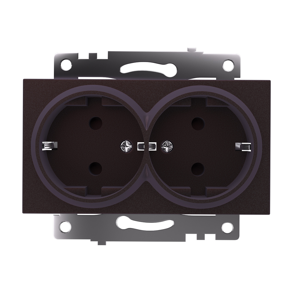 Розетка 2-местная с защитной шторкой Stekker Катрин GLS16-7114-04 49030