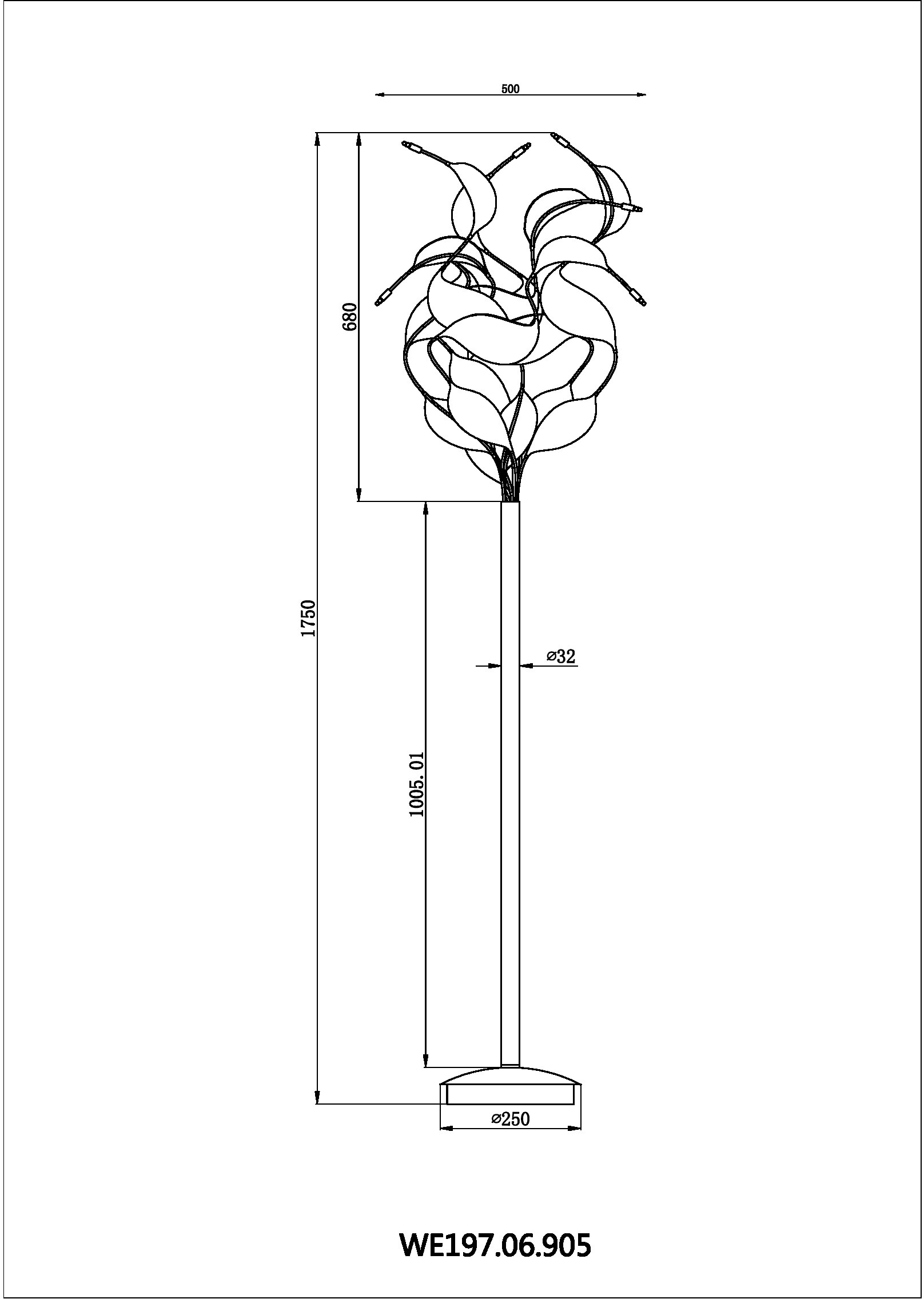 Торшер светодиодный LED Wertmark Alessandra WE197.06.905