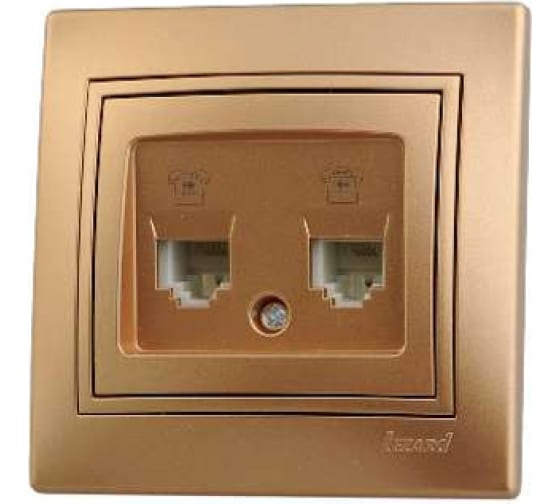 Розетка телефонная двойная евро Lezard Mira 701-1313-138