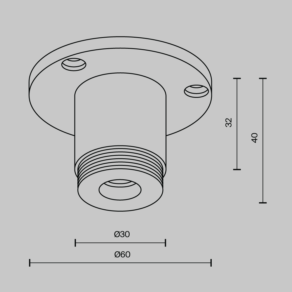 Основание с внешней резьбой без ввода питания Maytoni Shelf CA022BO-B