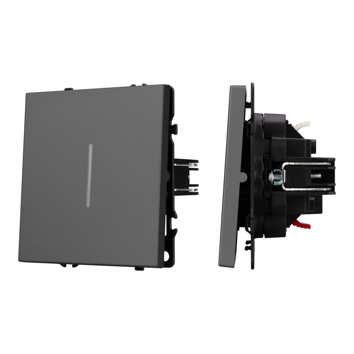 Выключатель проходной 1 кл подсветка софт-тач серый базальт Arlight SWT-MKP1-SFPL-L-GR (250V, 10A) 054263(1)