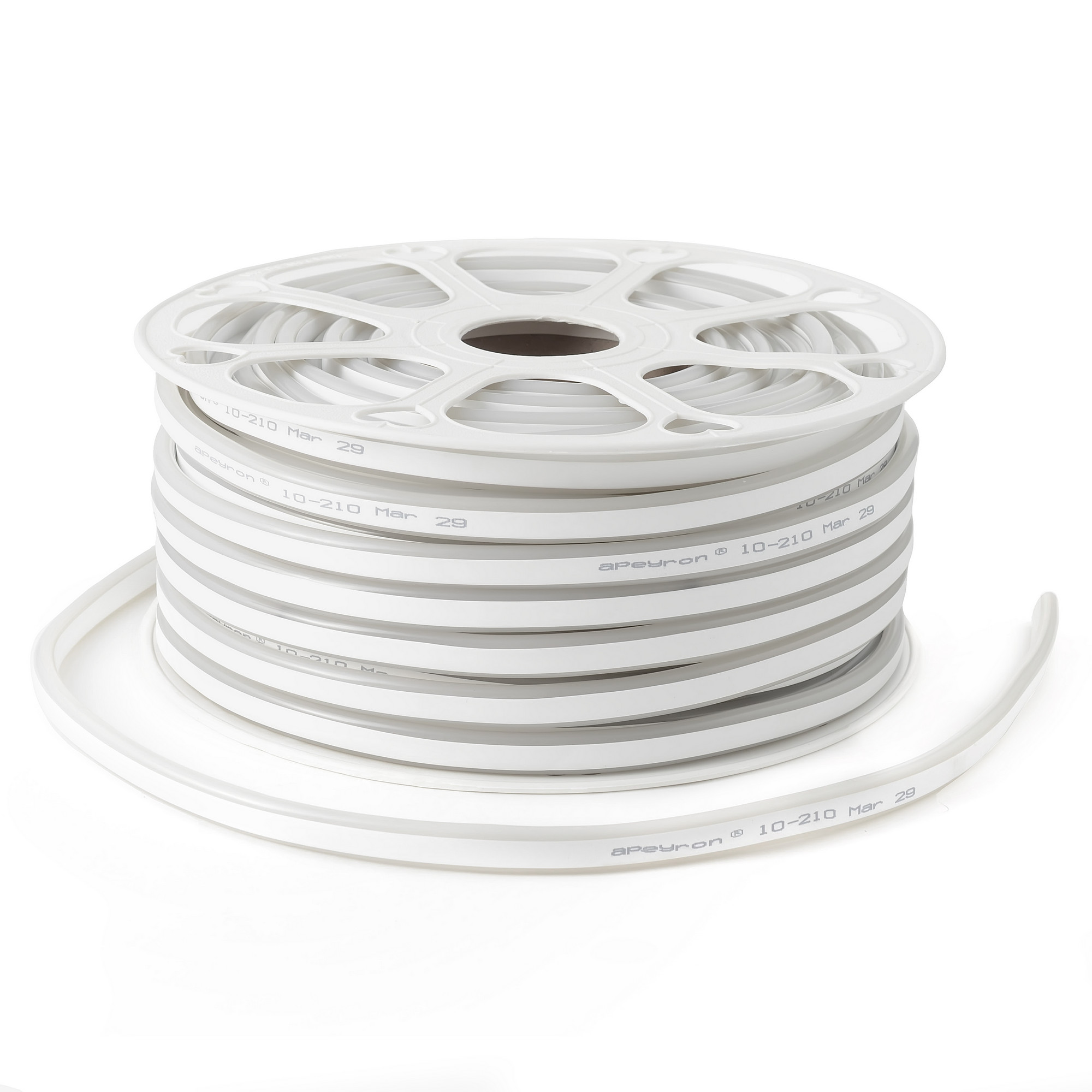 Светодиодный неон двухсторонний Apeyron 220В 6Вт/м smd2835 108д/м IP65 150Лм/м 50м зеленый 10-211