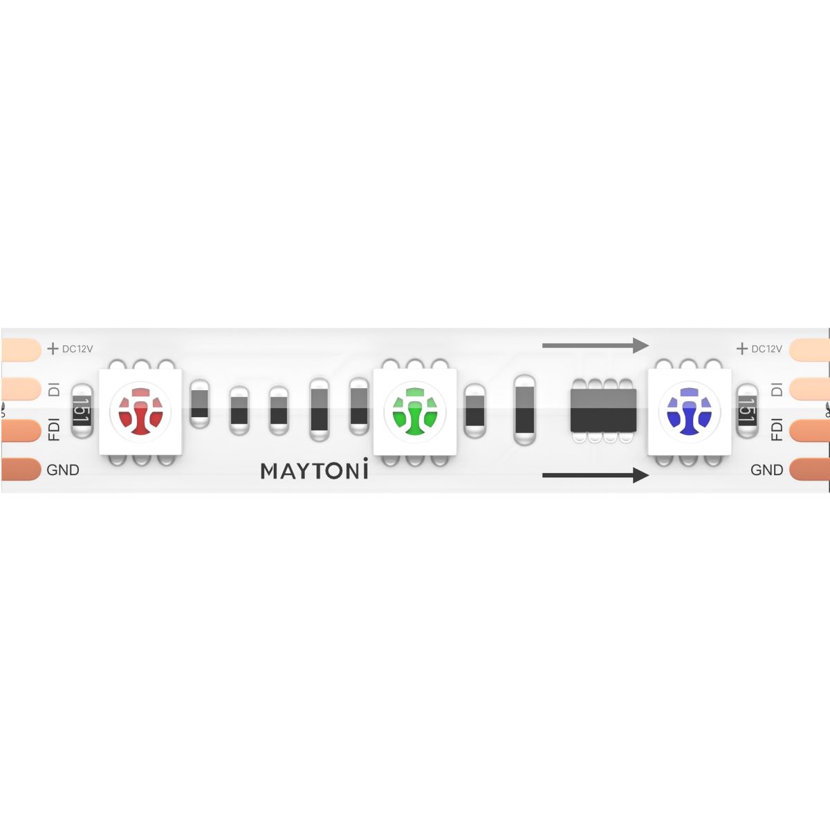 Светодиодная лента Maytoni Led Strip 12В 5050 14,4Вт/м RGB 5м IP67 201244