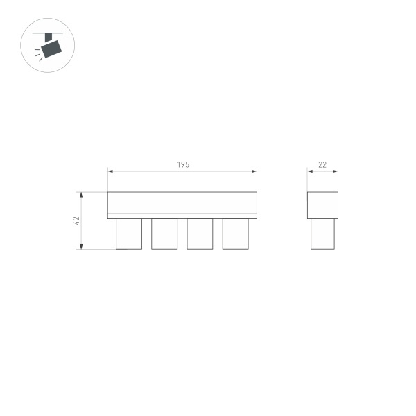 Трековый светильник Arlight Mag-Orient-Krater-L195-12W Day4000 035580