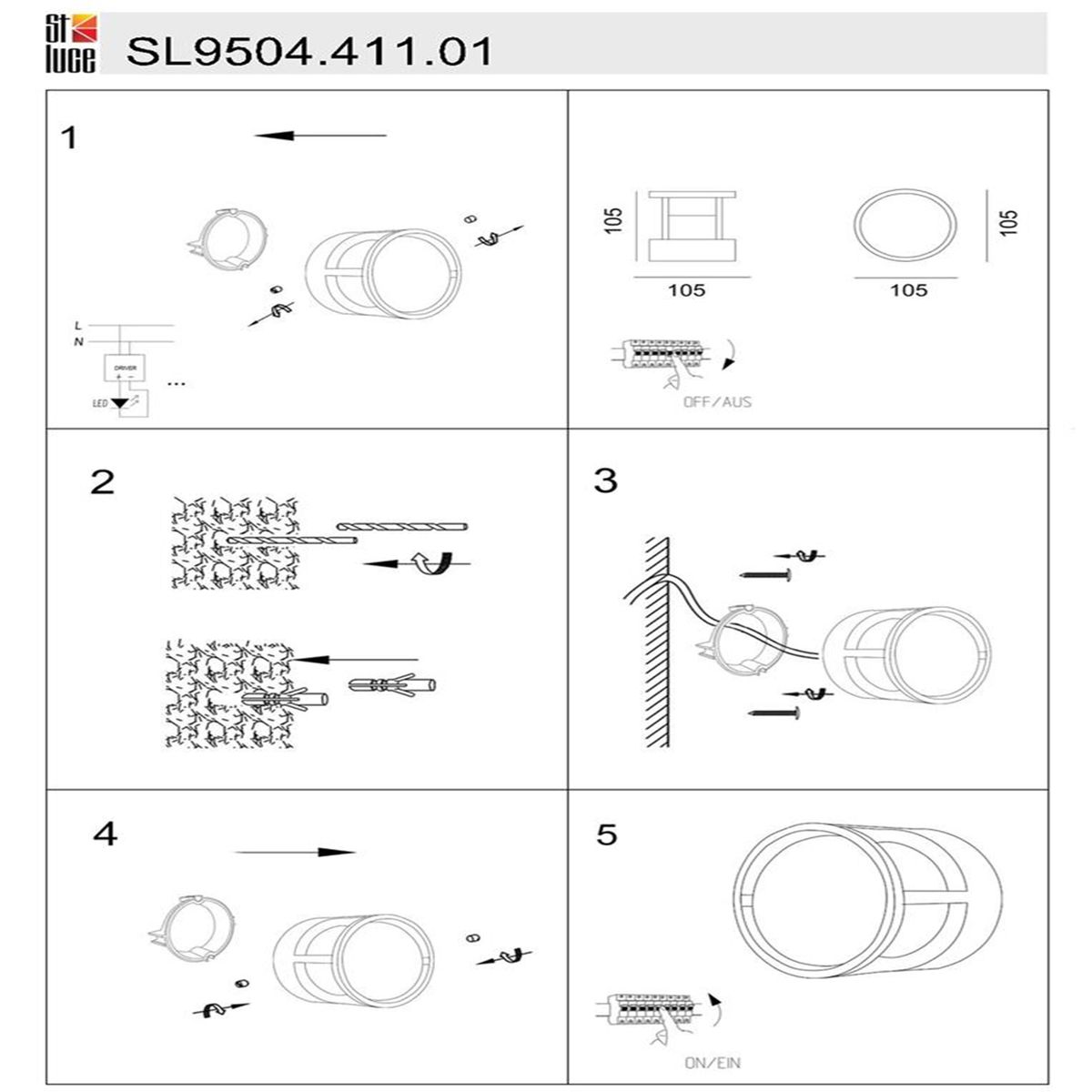 Уличный настенный светильник ST Luce Alceno SL9504.411.01