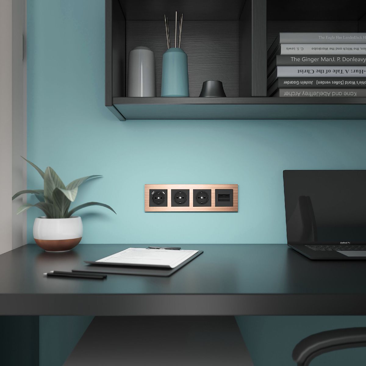 Рамка на 4 поста Werkel Aluminium 4690389182907 W0041712 a058765