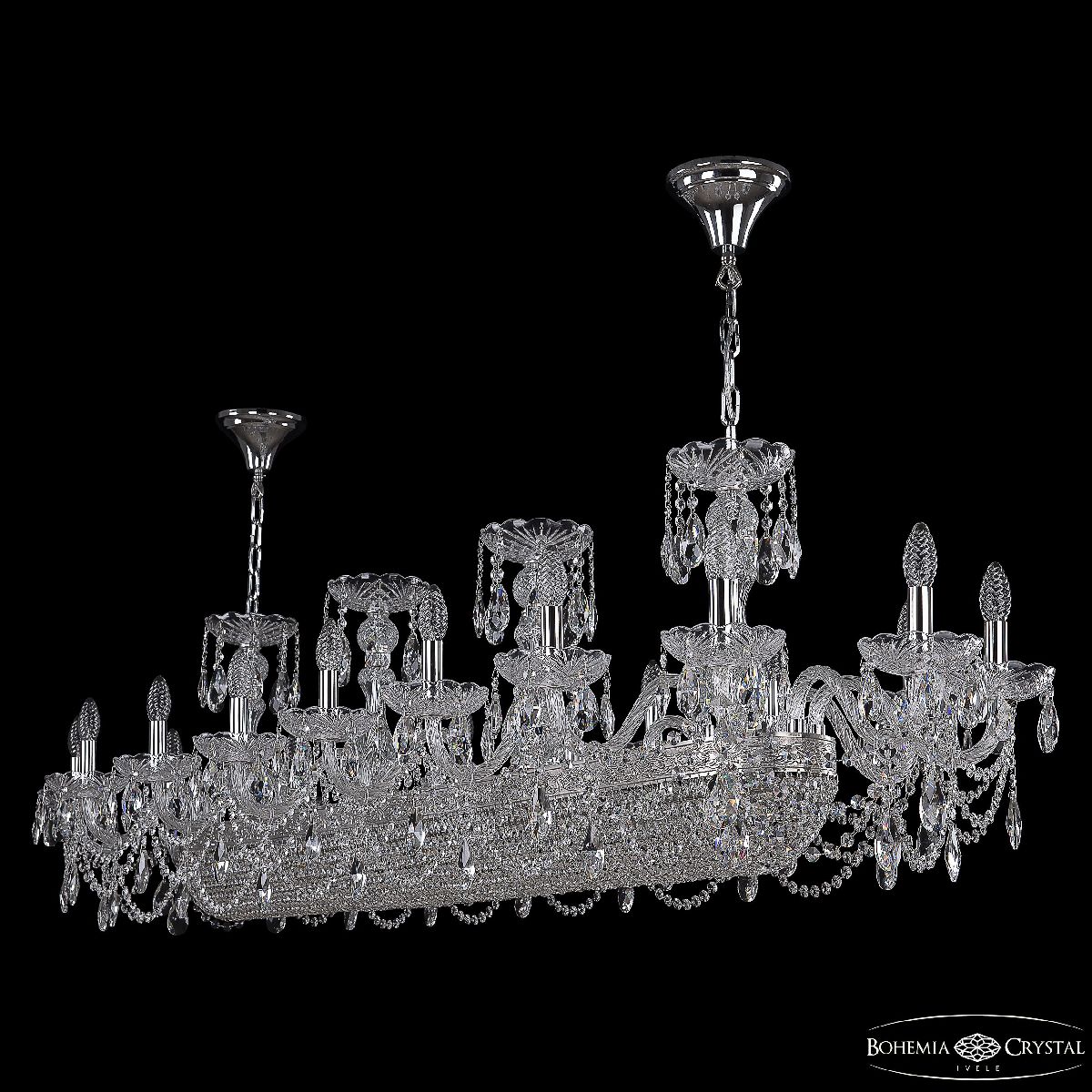 Подвесная люстра Bohemia Ivele Crystal 1453/18/195/1500 Ni