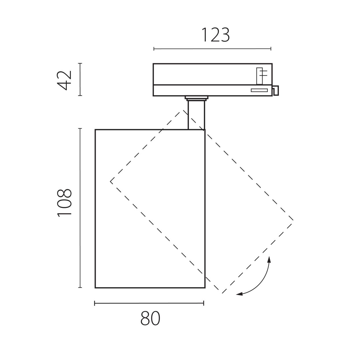 Трековый трехфазный светильник Quattro LED с адаптером Lightstar Alta Base A5337QT