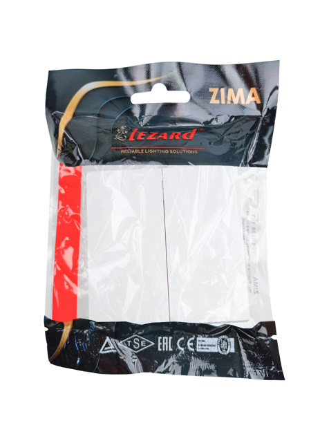 Выключатель 2-ой белый безвинтовой зажим/клемма Lezard Zima 704-0288-101QC