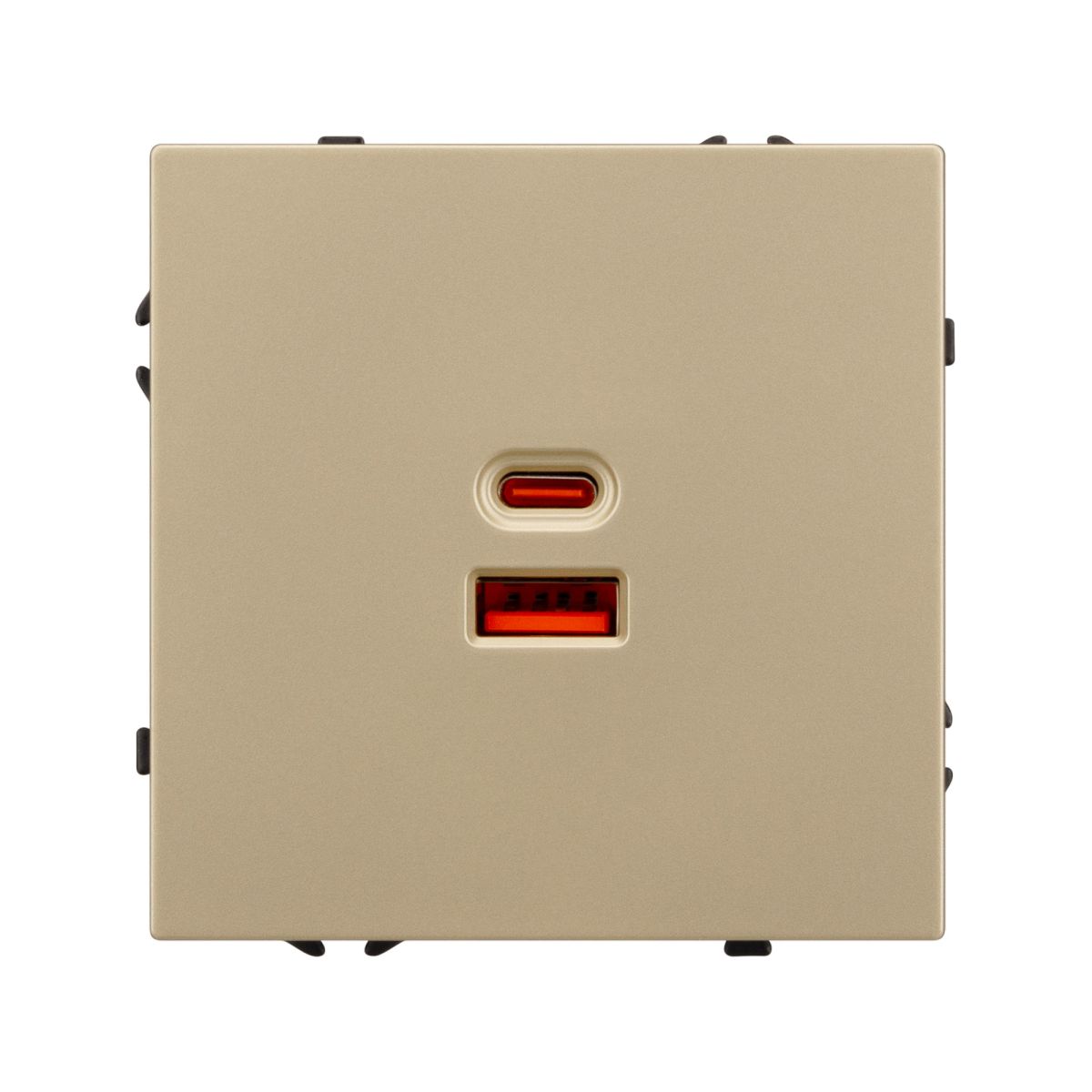 USB Розетка тип A+C софт-тач золотой песок Arlight SCT-MUAC-SFPL-FC-GD (65W, QC3) 054318(1)