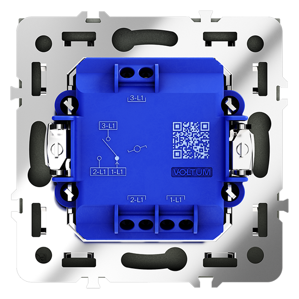 Проходной переключатель одноклавишный Voltum S70 VLS010308 (черный матовый)