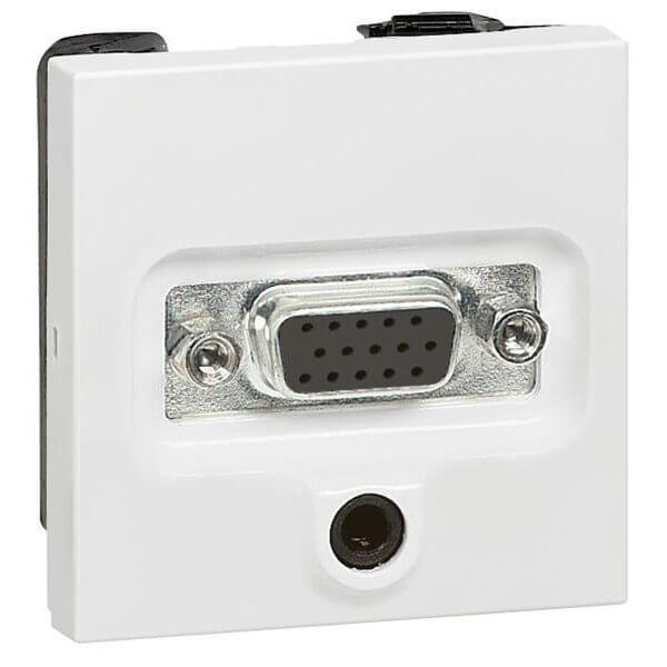 Розетка аудио/видео HD15+Jack3.5 Legrand Valena белая 770082