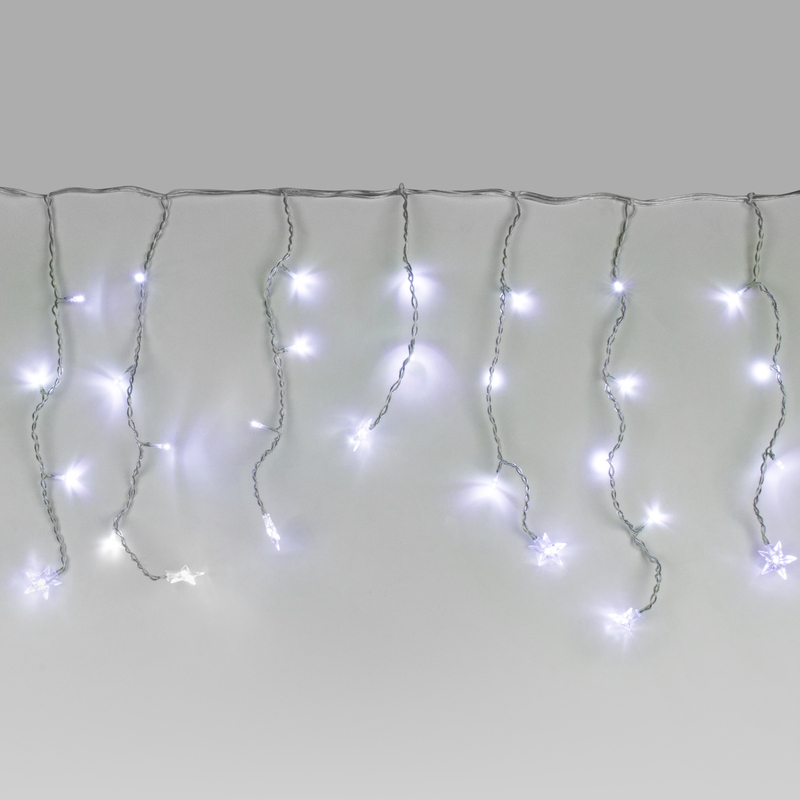 Гирлянда бахрома Eurosvet 100-002 белый 1,8*0,5м IP20