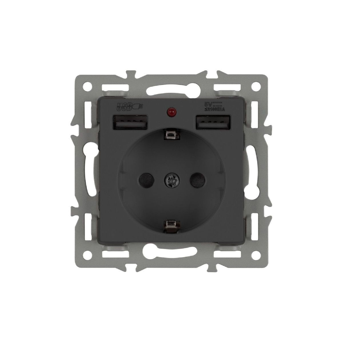 Механизм розетки с USB зарядкой Arlight SCT-MUAA-PL-BK (250V, 16A) 043734