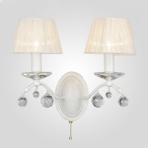 Бра Eurosvet Эстель 10058/2 белый с золотом/прозрачный хрусталь Strotskis