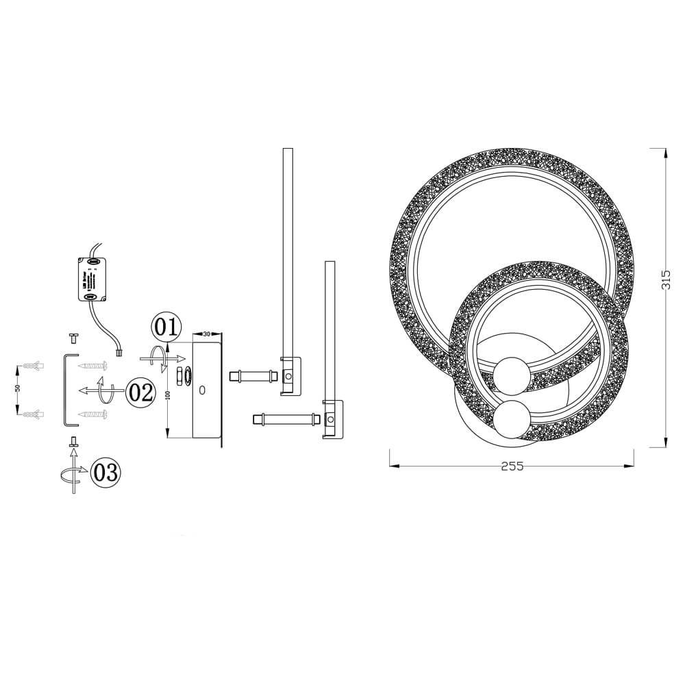 Бра Seven Fires Изео SF7047/2W-WT