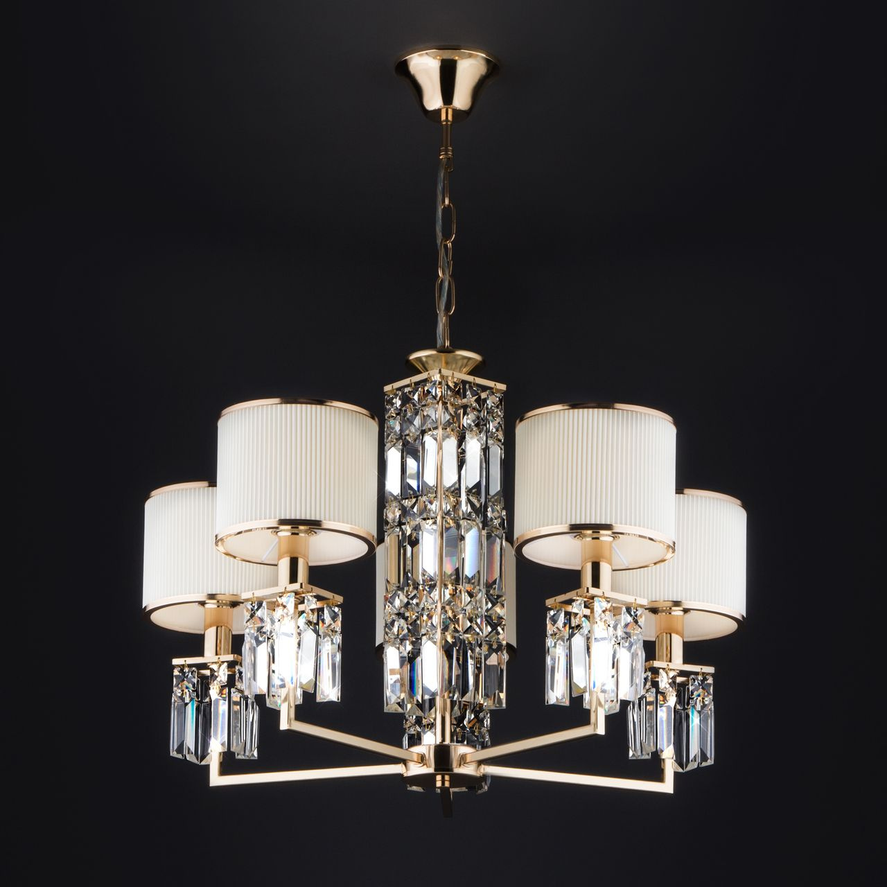 Подвесная люстра Eurosvet Zaffiro 10099/5 золото/прозрачный хрусталь Strotskis