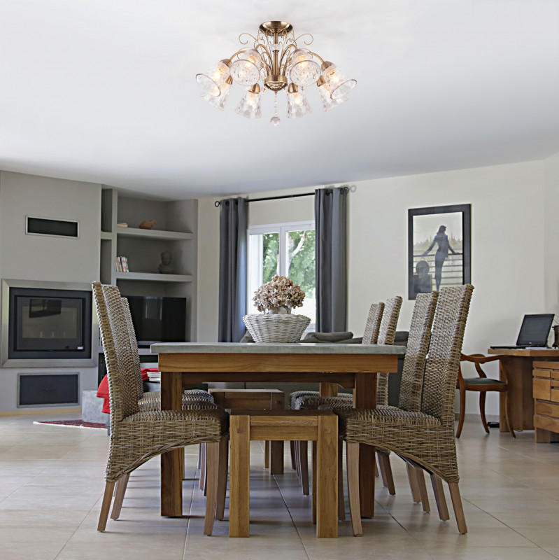 Люстра на штанге Eurosvet 30157/8 античная бронза