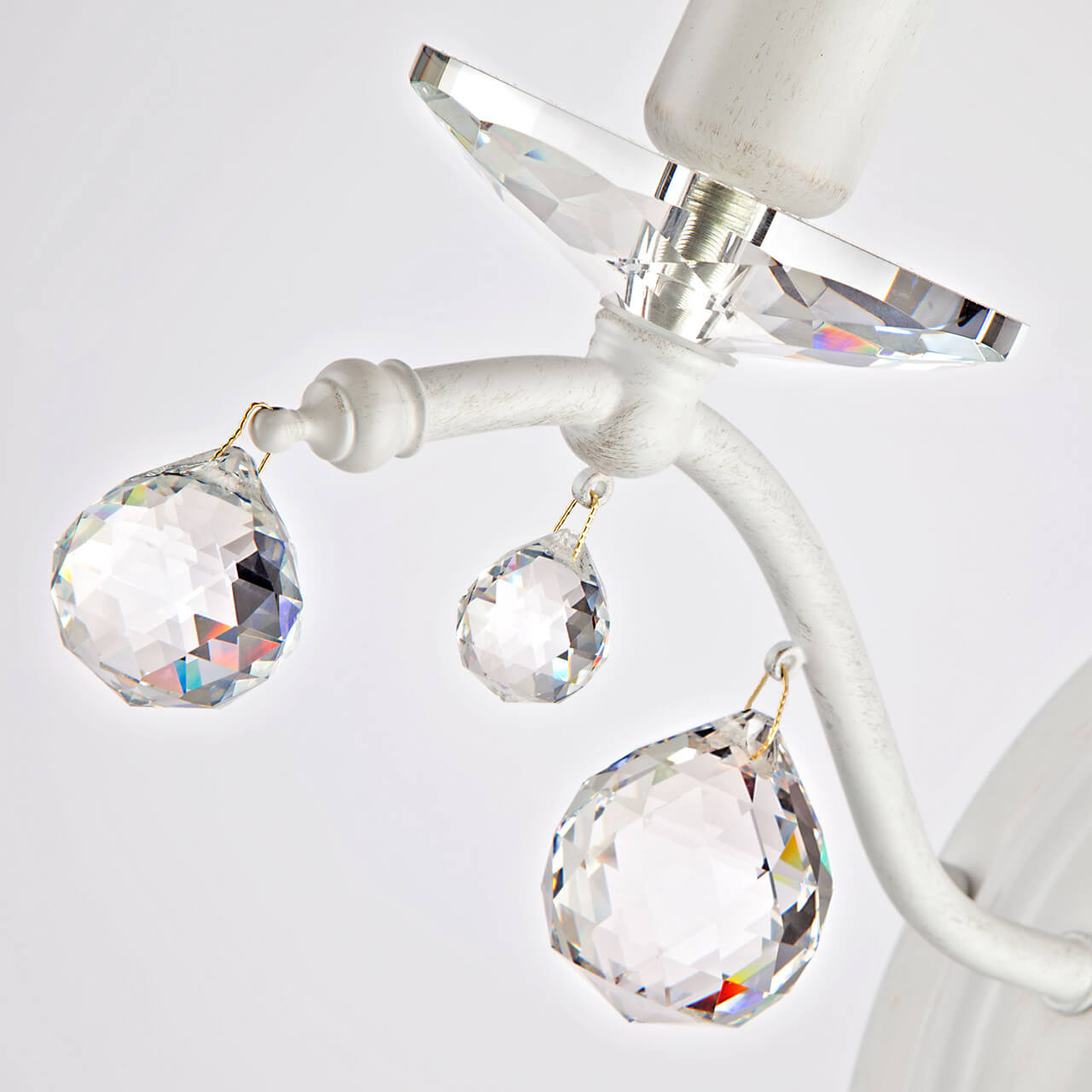 Бра Eurosvet Эстель 10058/1 белый с золотом/прозрачный хрусталь Strotskis