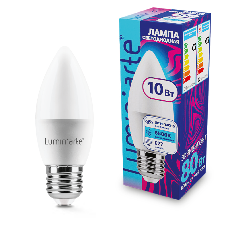 Светодиодная лампа Lumin'arte LSTD-C37-10W6KE27