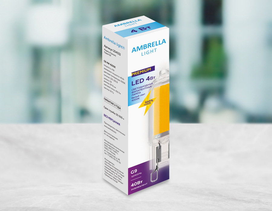 Светодиодная лампа Ambrella Light Filament G9 Капсула G9 4W 4200K 204532