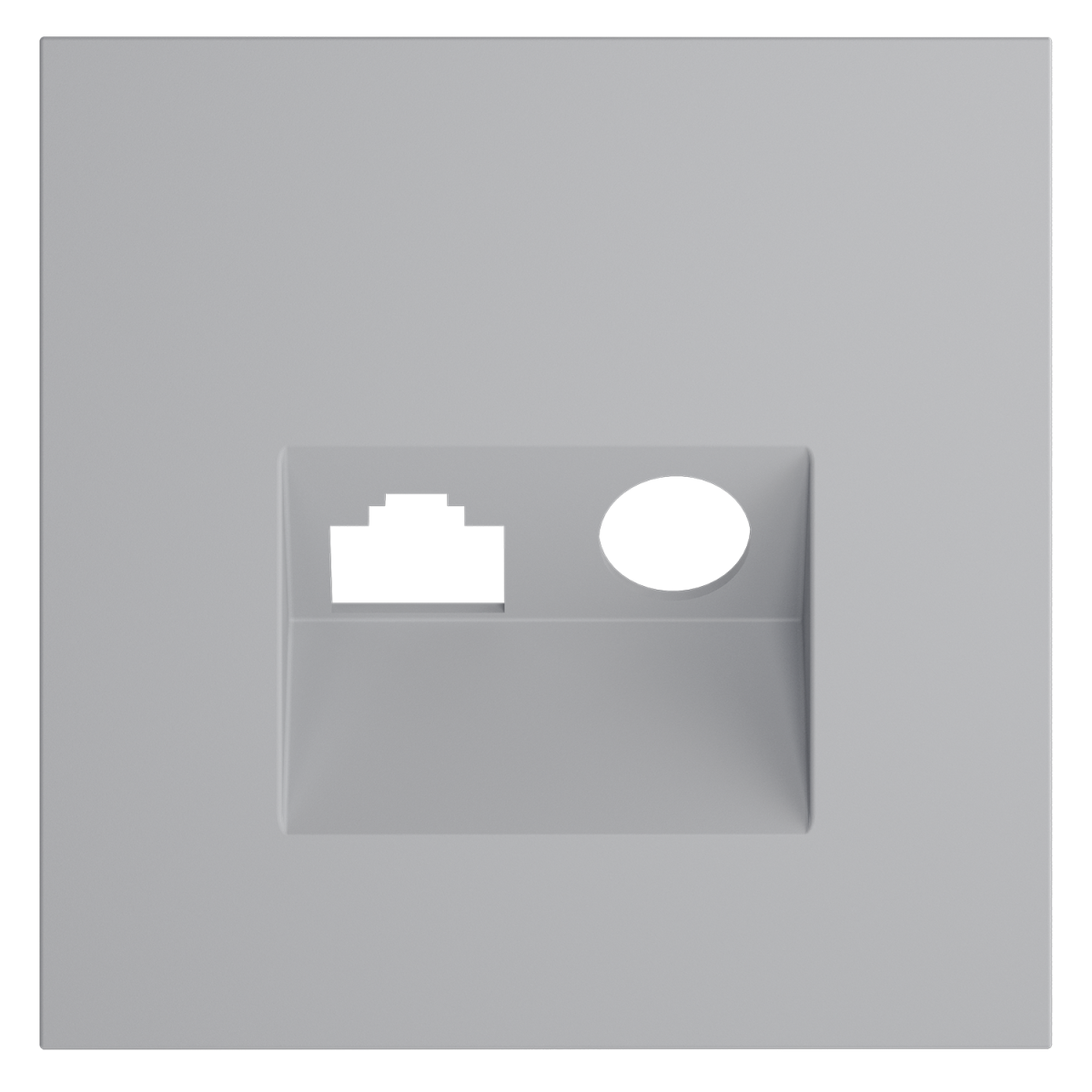 Накладка для розетки TV+RJ45 кат. 6 Voltum S70 (серый) VLS002716