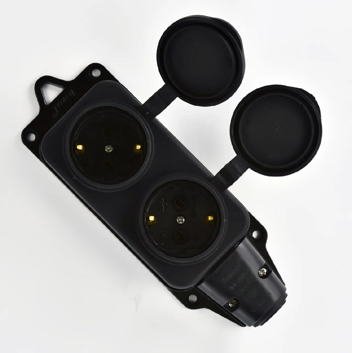 Розетка наружная двойная с заглушками Lezard Каучук 106-0400-0110/110