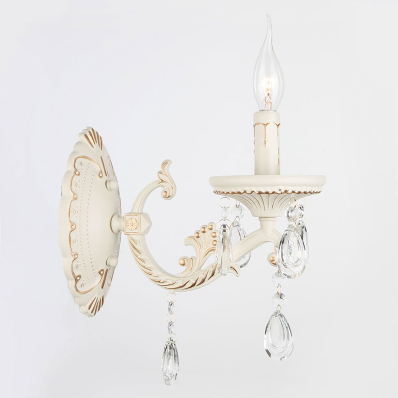 Бра Eurosvet Lia 3585/1 белый/прозрачный хрусталь Strotskis