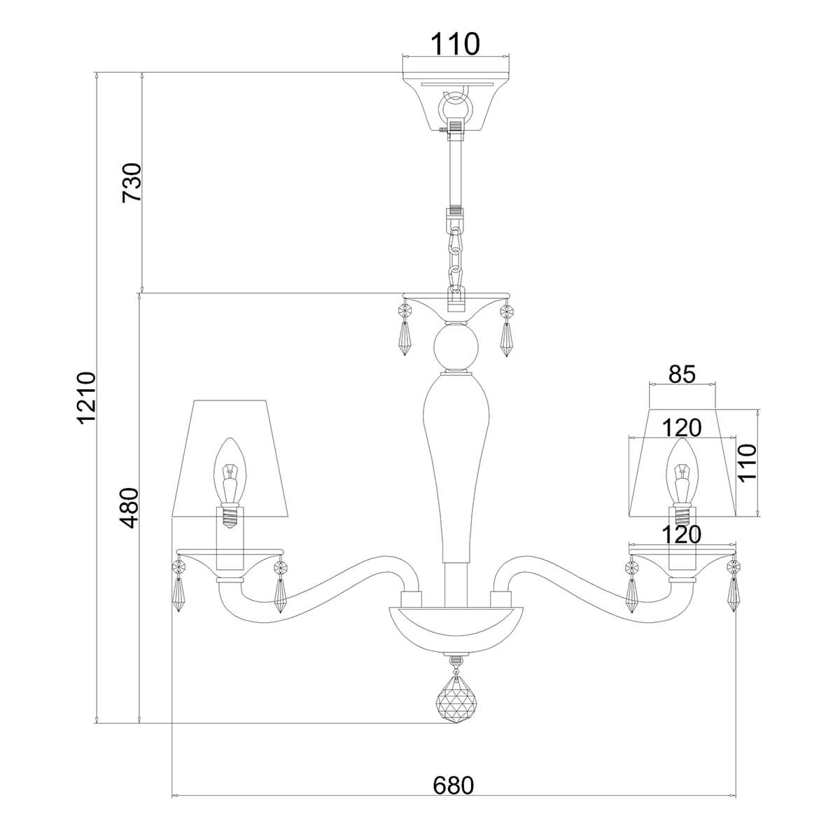 Подвесная люстра Rivoli Valzer 1006-208 Б0037779