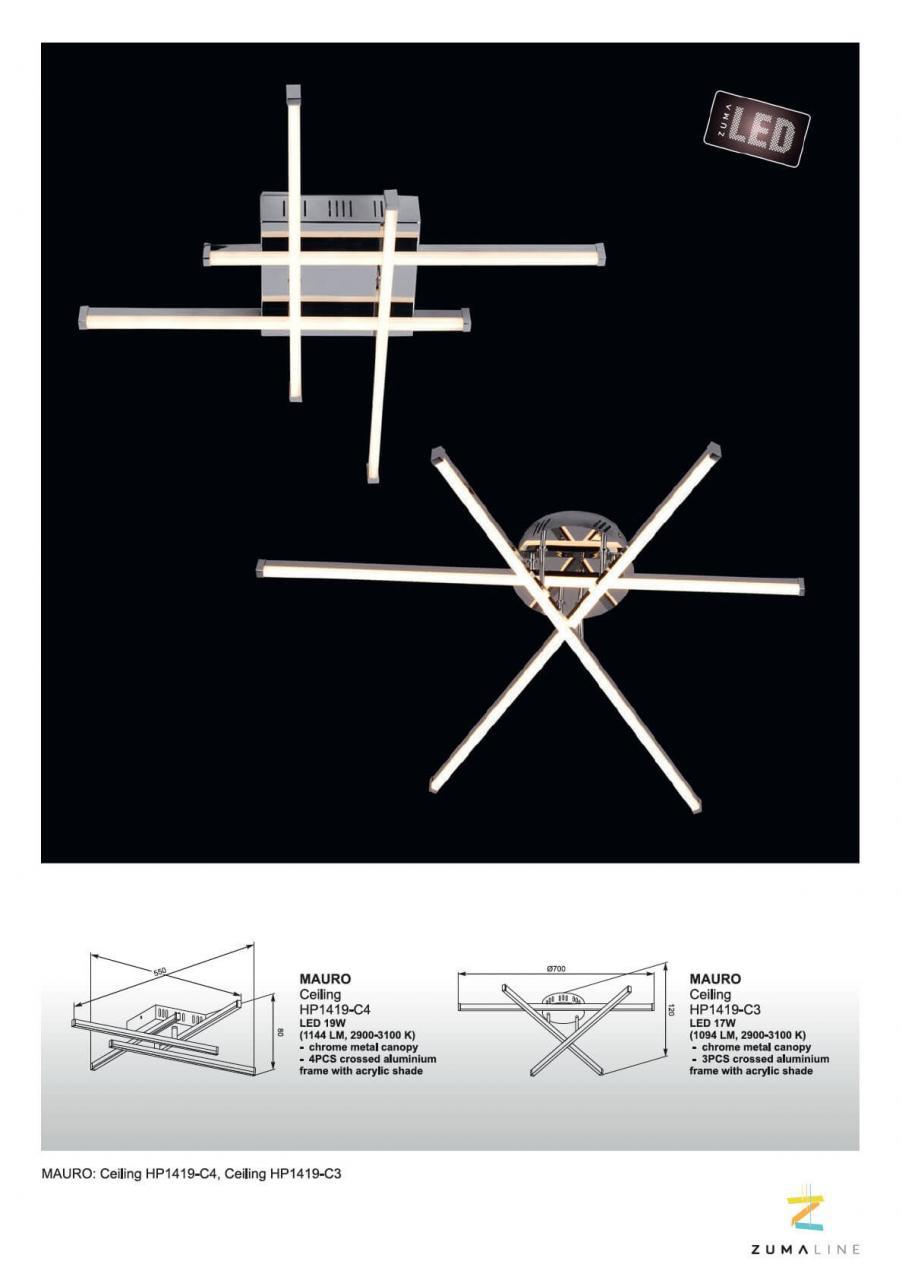 Потолочная светодиодная люстра Zumaline Mauro HP1419-C4
