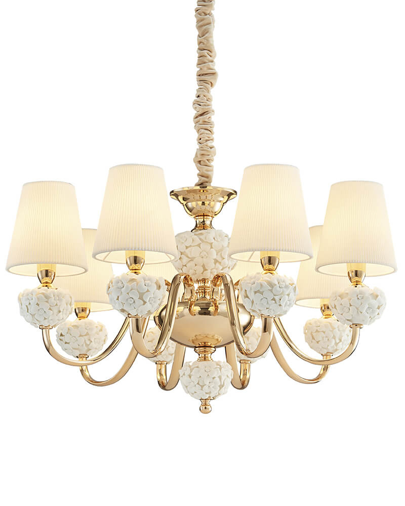 Подвесная люстра Lumien Hall Плисанс 1032/8H-GD-WT