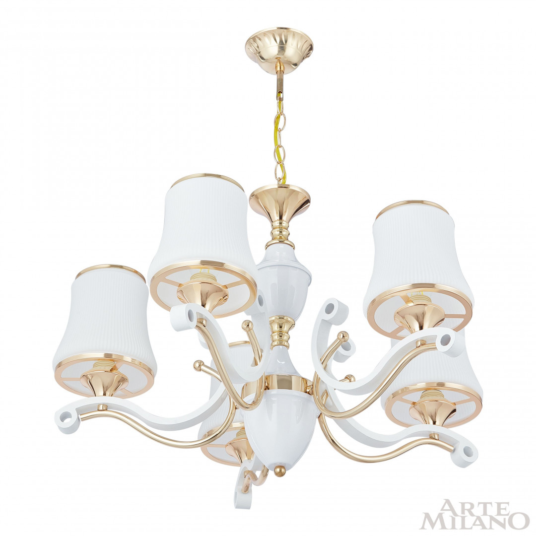 Подвесная люстра Arte Milano Florentia-3987 303987/5 Wh/Gd