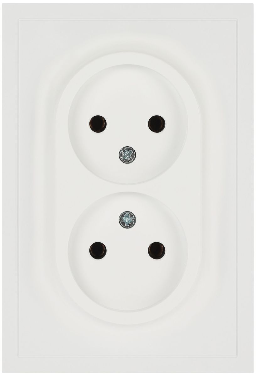 Розетка Эра Galaxy 15-2107-08 без заземления двойная 2X2P 16А-250В IP20 белый матовый Б0071704