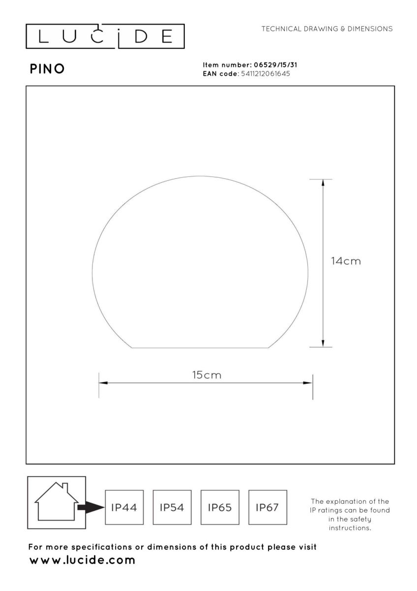 Уличная настольная лампа Lucide Pino 06529/15/31