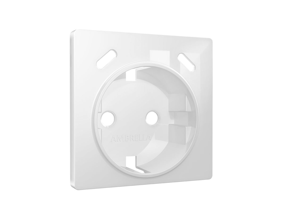 Лицевая панель Alfa (Белый глянец) для электрической розетки с/з со шторками 2USB C+C Quant Ambrella Volt AP1105