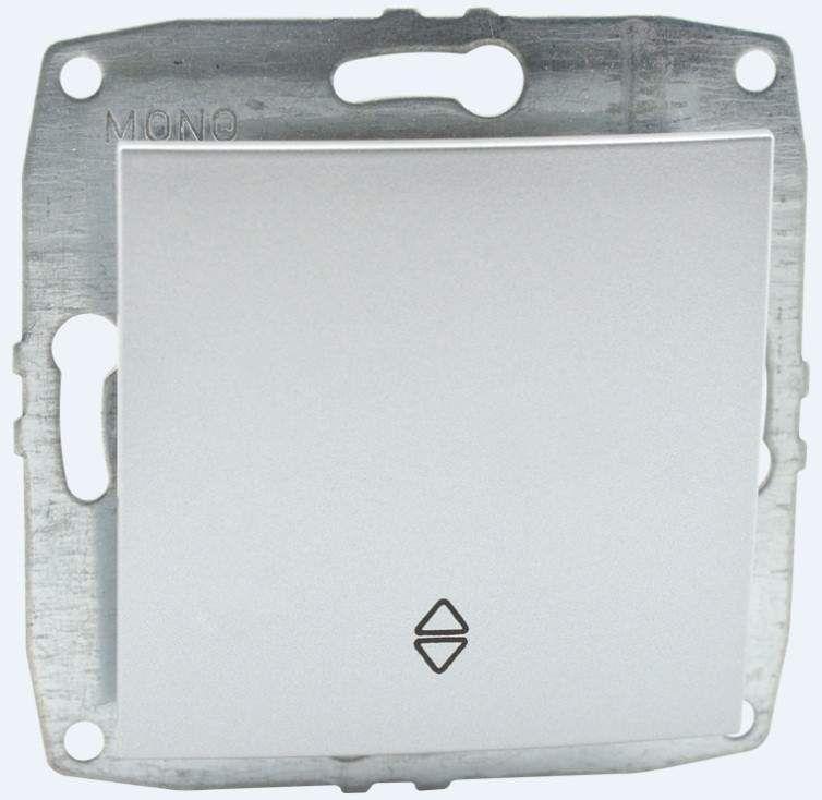 Выключатель одноклавишный проходной Mono Electric Despina-Larissa 10А 250В серебро 500-002125-109