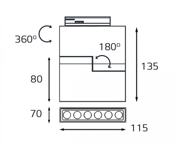 Трековый светодиодный светильник Italline M03-043 black