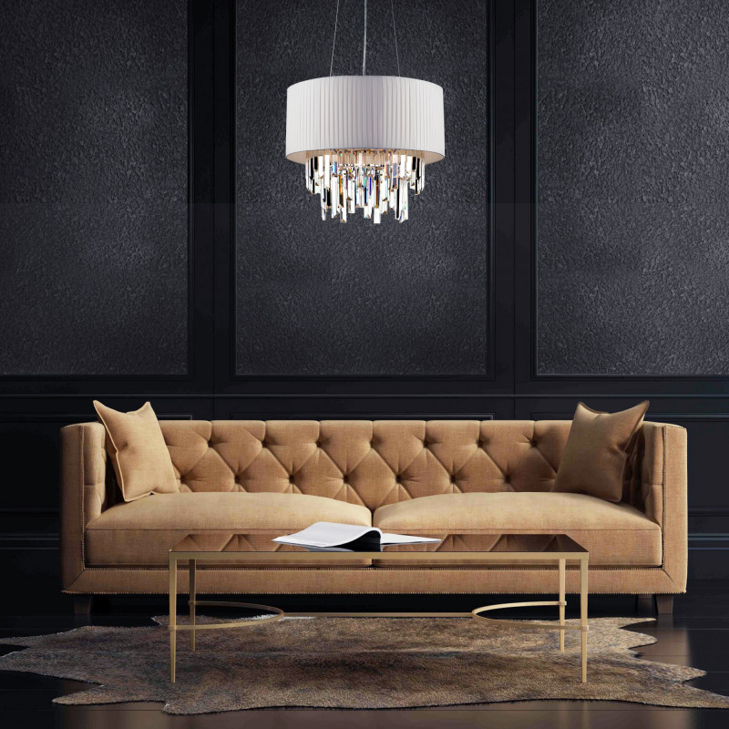 Подвесная люстра Eurosvet 10106/6 хром/прозрачный хрусталь Strotskis