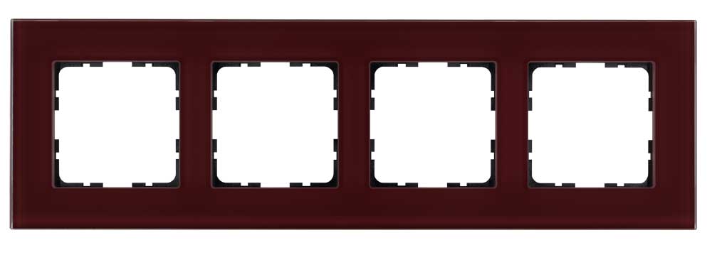 Рамка 4-постовая стекло цвет Гранатовый Jasmart G1004GH