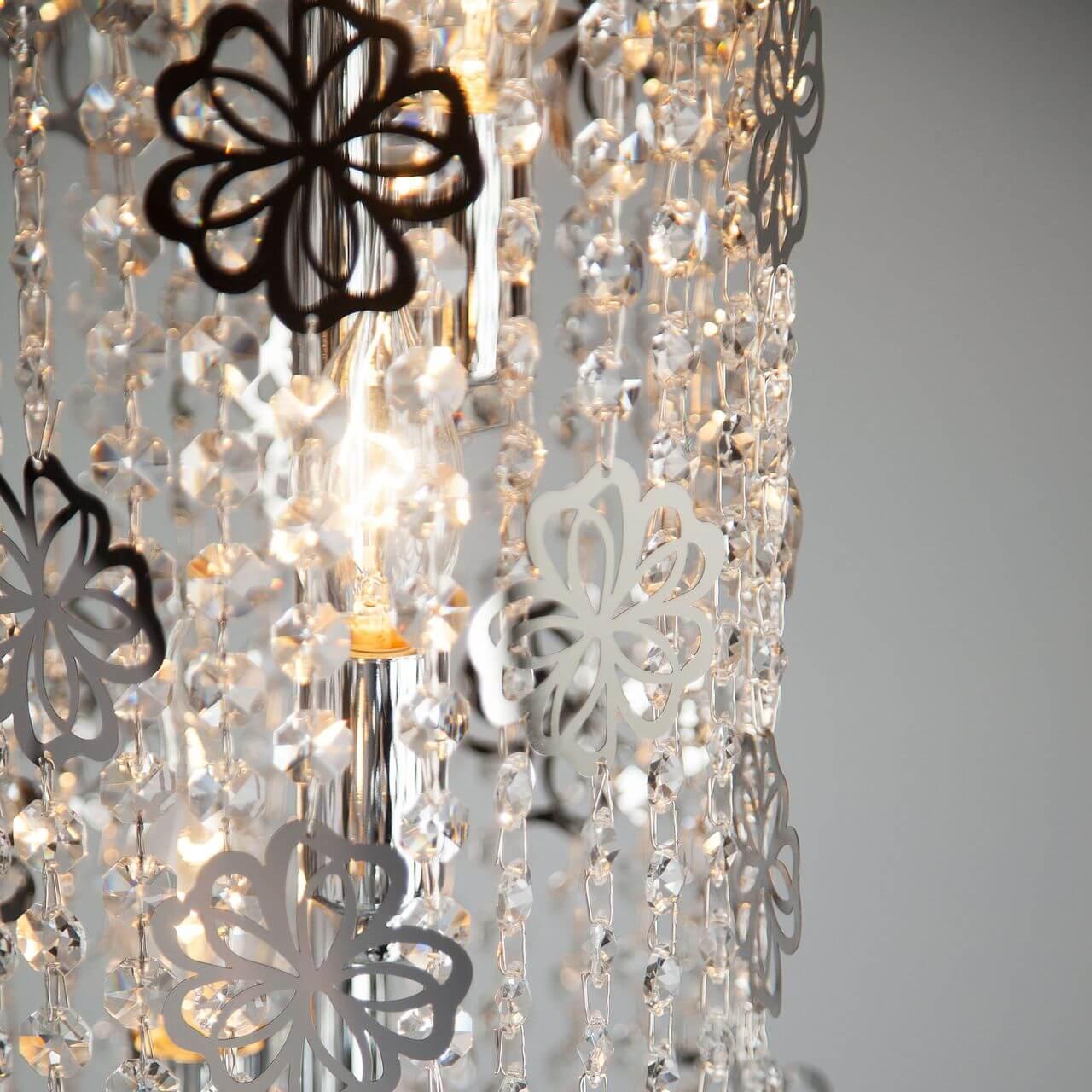 Торшер Eurosvet Flower 01070/3 хром/прозрачный хрусталь Strotskis