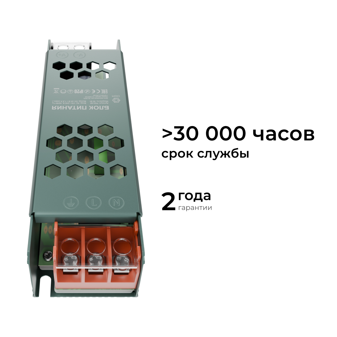 Блок питания OGM 24В, 40Вт, 175-240В, 1,6А, IP20 PS3-56