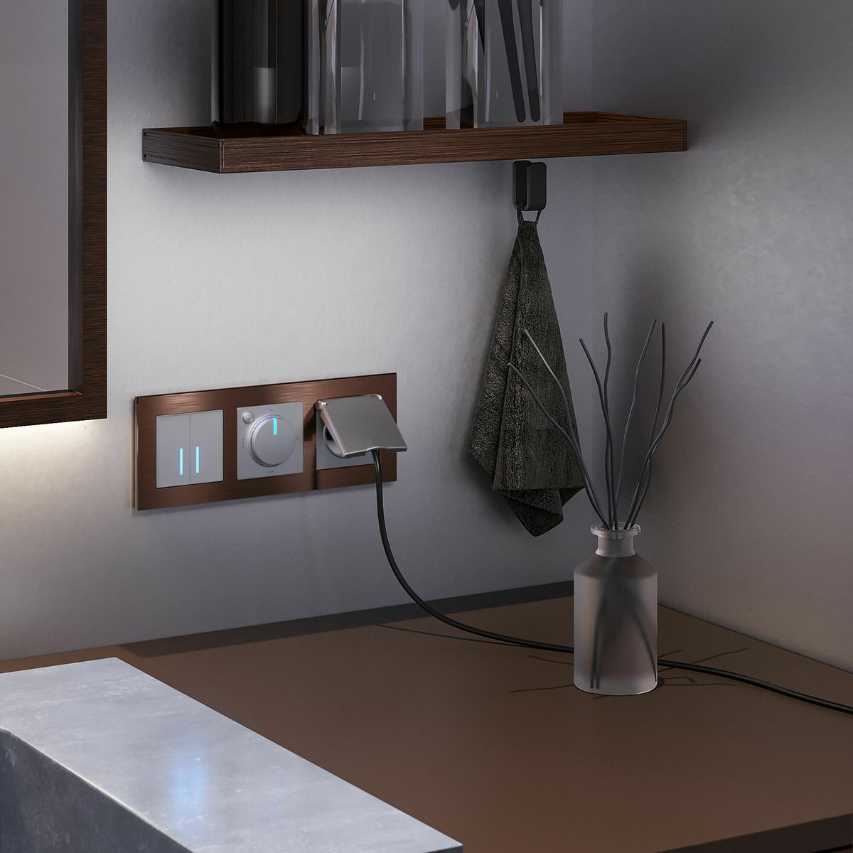 Сенсорный выключатель двухклавишный с подсветкой Werkel 4690389179563 W4520006