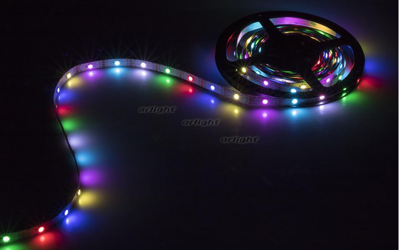 Светодиодная лента Arlight SPI-5000-RAM 5V RGB (5060, 150 LED x1, 2813) 022447