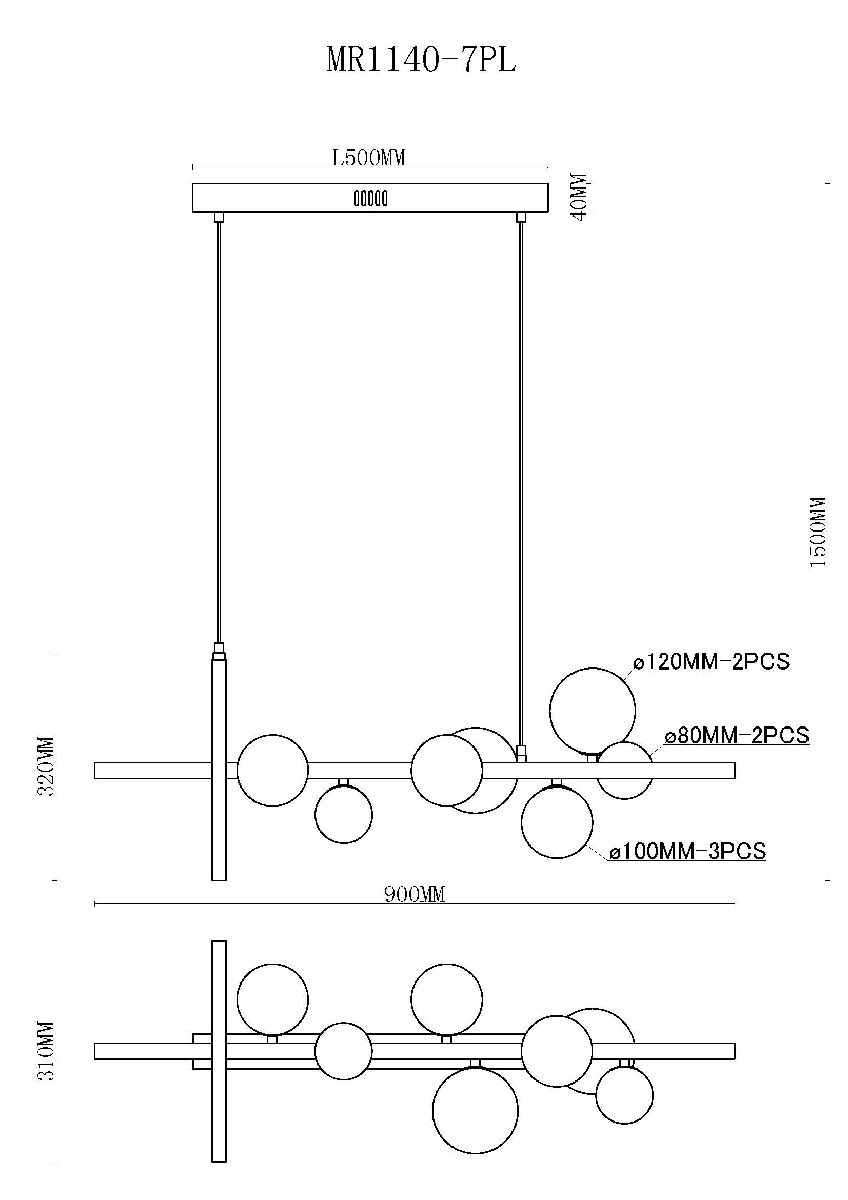 Подвесная люстра MyFar George MR1140-7PL