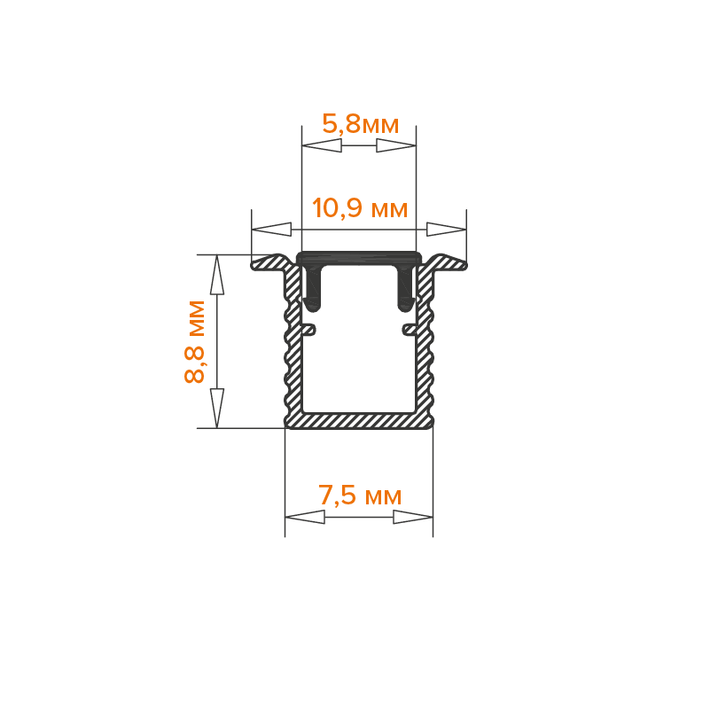 Профиль встраиваемый Wolta WAP-S-11/9/2000-B