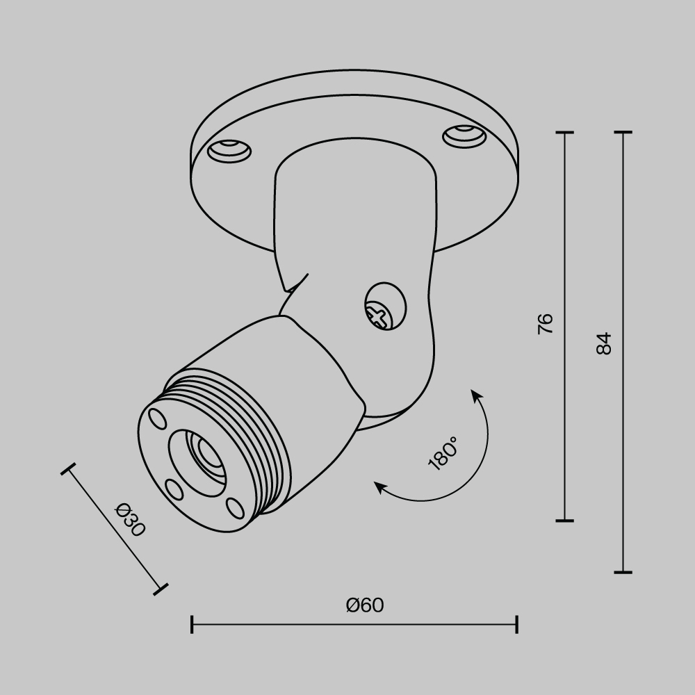 Шарнирное основание без ввода питания Maytoni Shelf C027CS-B