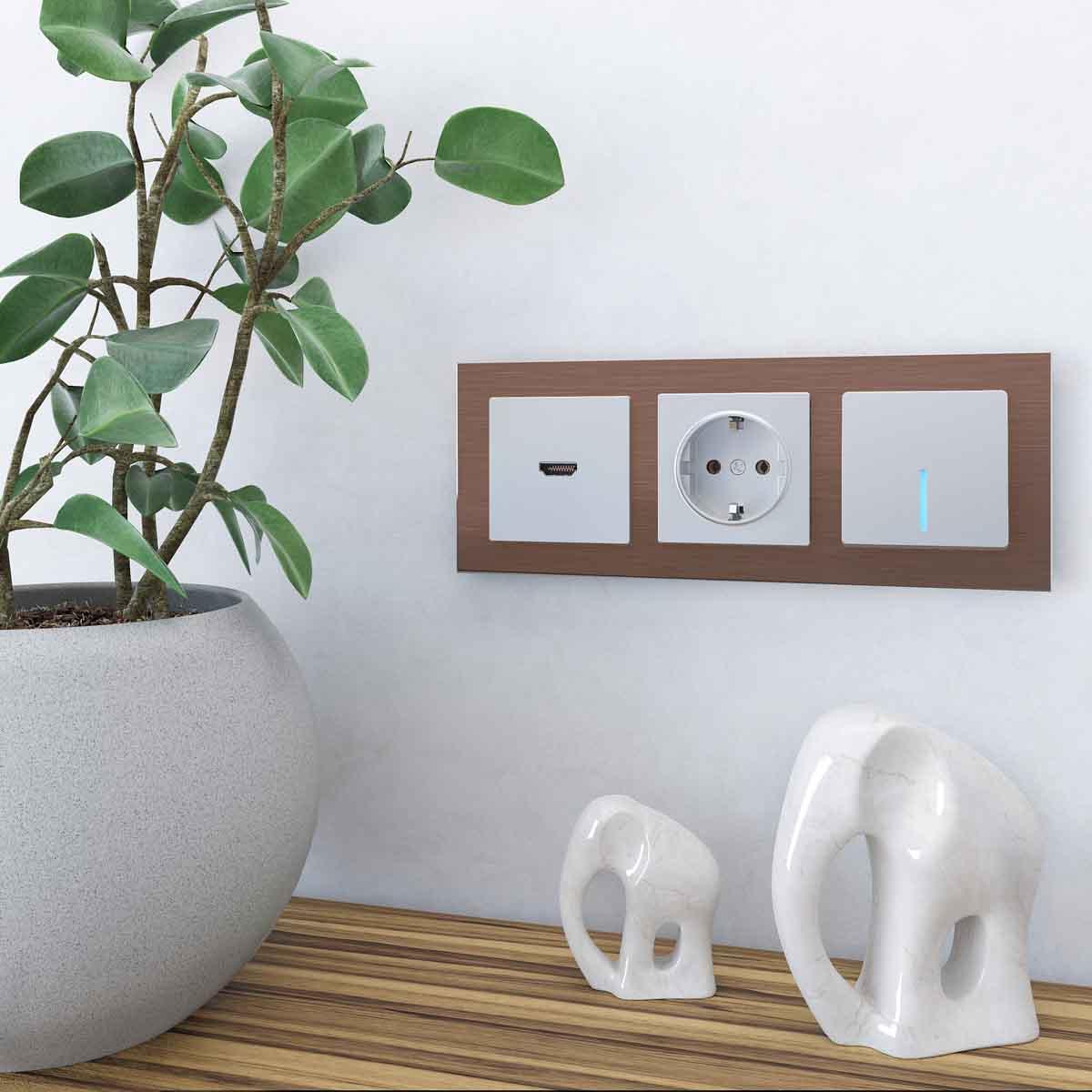 Рамка на 3 поста коричневый алюминий Werkel W0031714 4690389158193