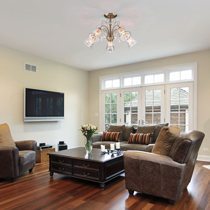 Люстра на штанге Eurosvet 30157/5 античная бронза