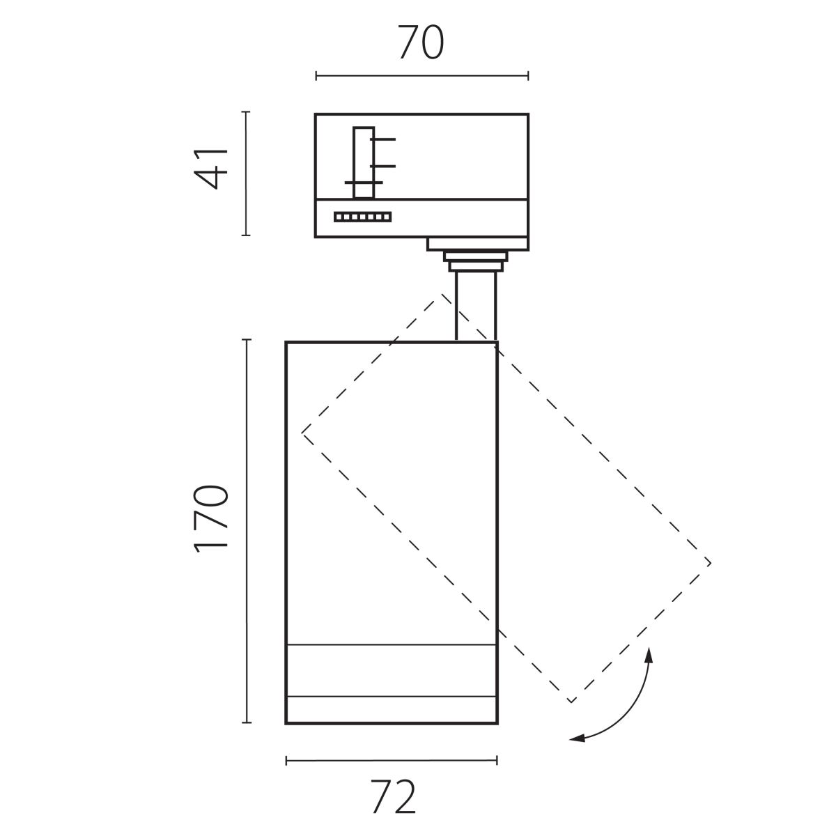 Трековый трехфазный светильник Quattro 20-55G с адаптером Lightstar Canno Pro C4207QT