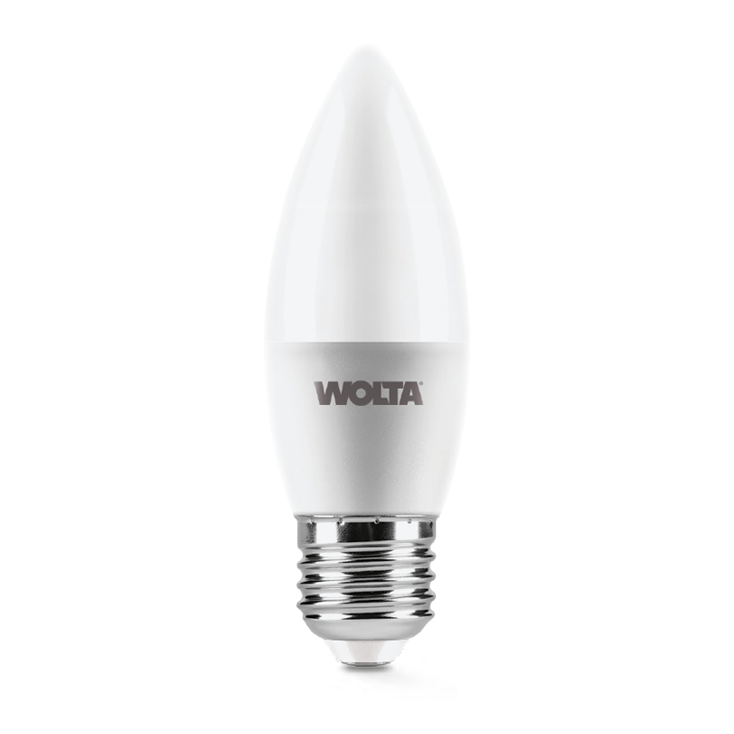 Светодиодная лампа WOLTA 12Вт 6500K Е27 свеча матовая 25WC12E27